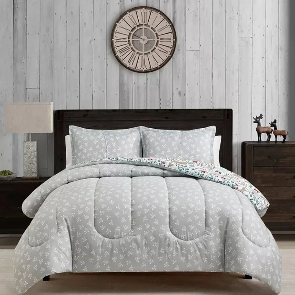 NWT Holiday Deer 3-Pc. Comforter Set Full/Queen